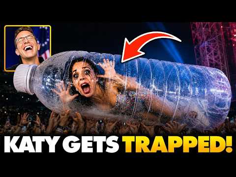 TRUMP CURSE: Katy Perry Gets TRAPPED In Massive Water Bottle SCREAMING as Crowd DRAGS Her Off-Stage…